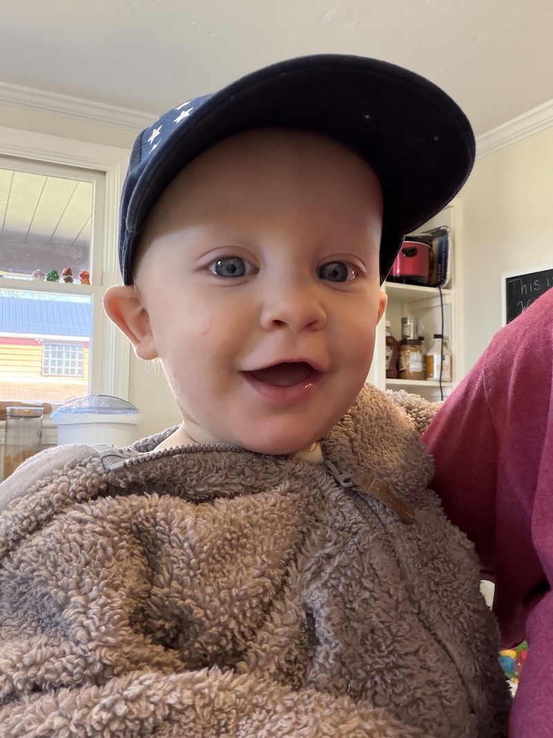 Baby boy wearing a hat