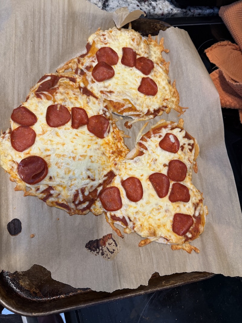 Heart pepperoni pizza