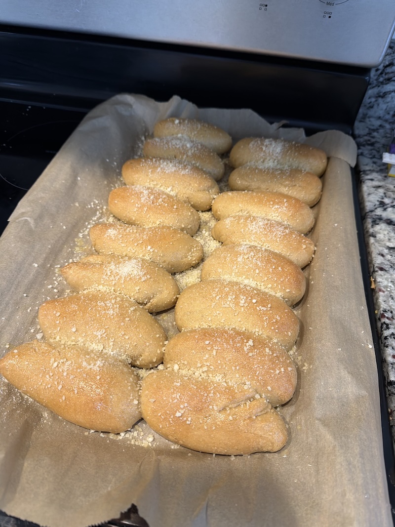 Parmesan breadsticks made with freshly milled flour