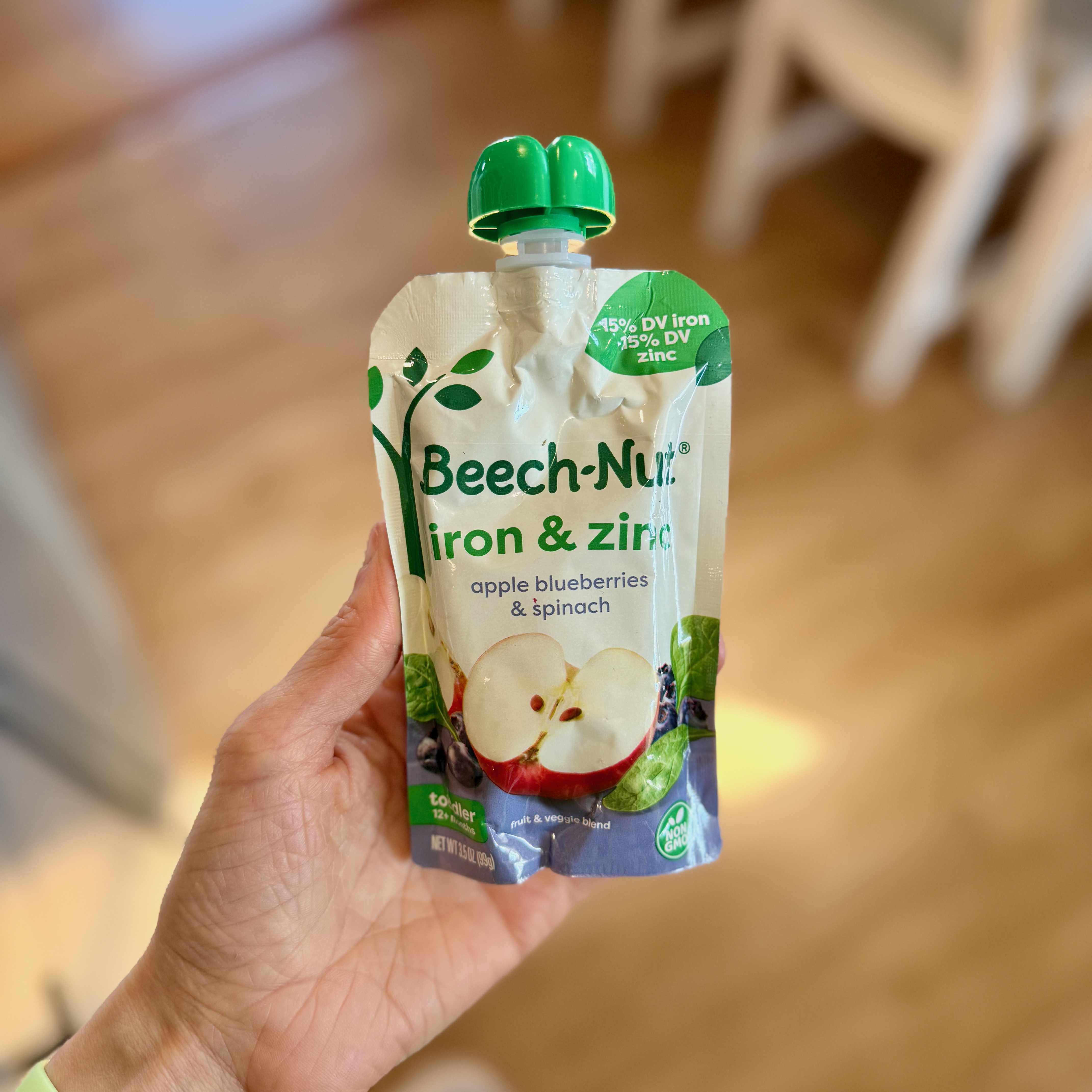 Beech-Nut iron & zinc baby food pouch