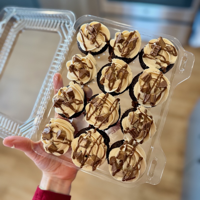 Chocolate peanut butter cupcakes