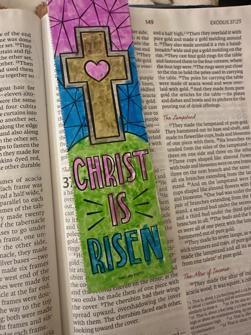 Christ is risen bookmark