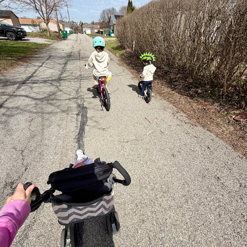 Kids riding bikes