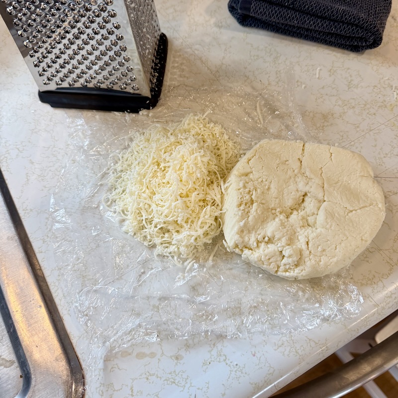 Homemade mozzarella cheese