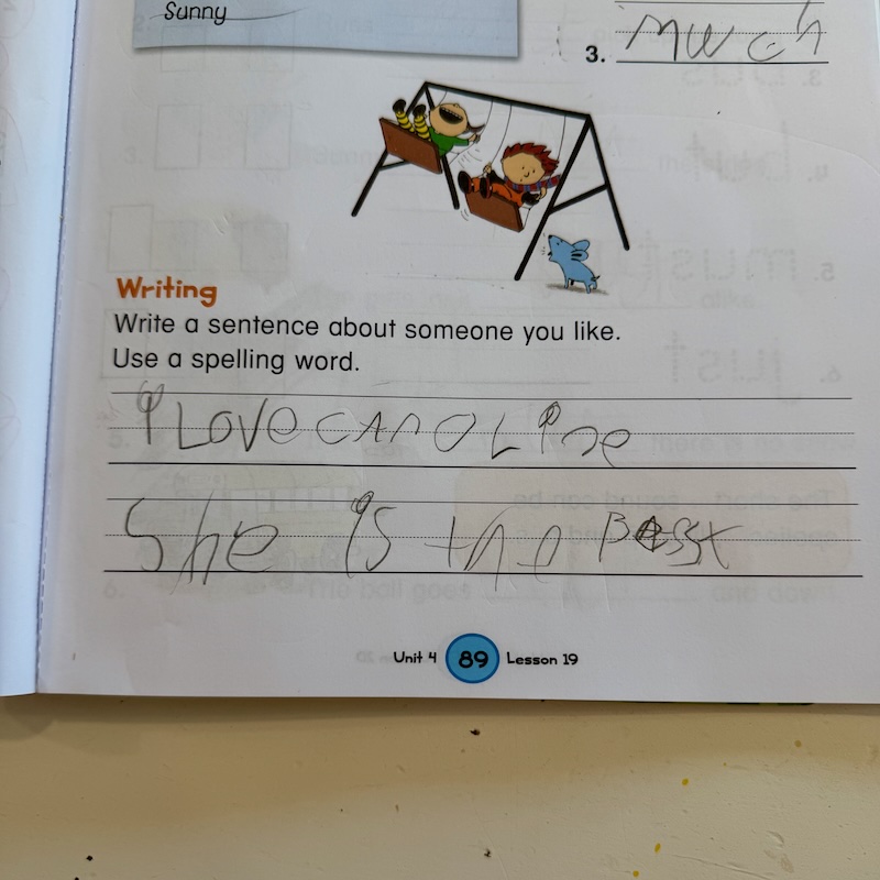 First grade spelling workbook