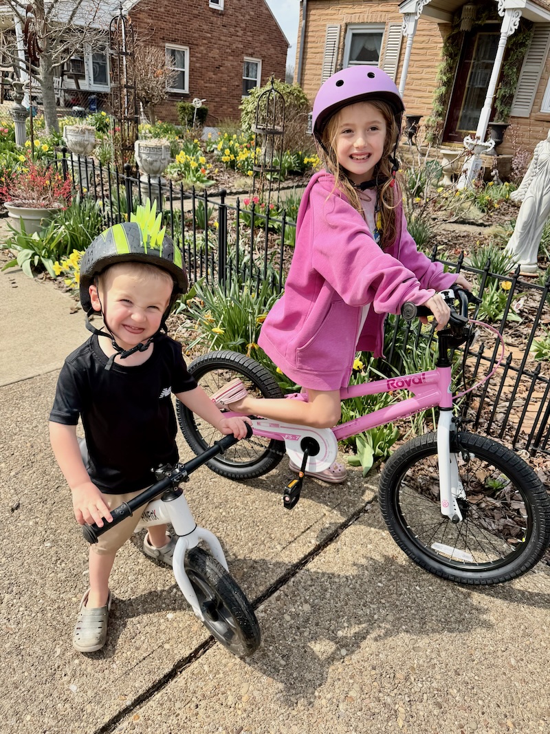 Kids riding their bikes