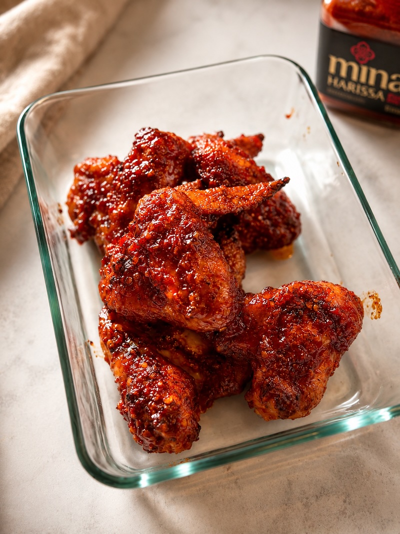 Baked Harissa Hot Honey Chicken Wings