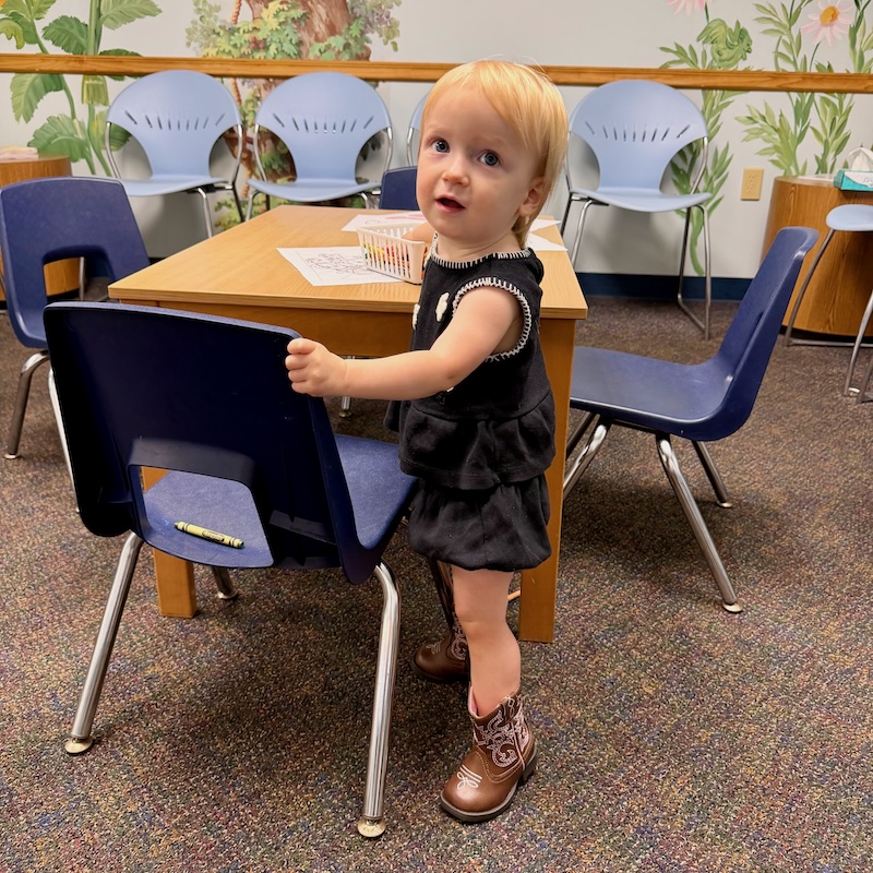 Toddler girl at doctor's office