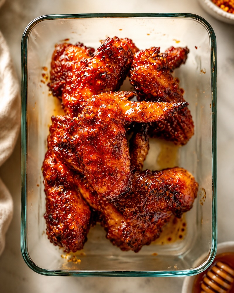 Harissa Hot Honey Baked Chicken Wings