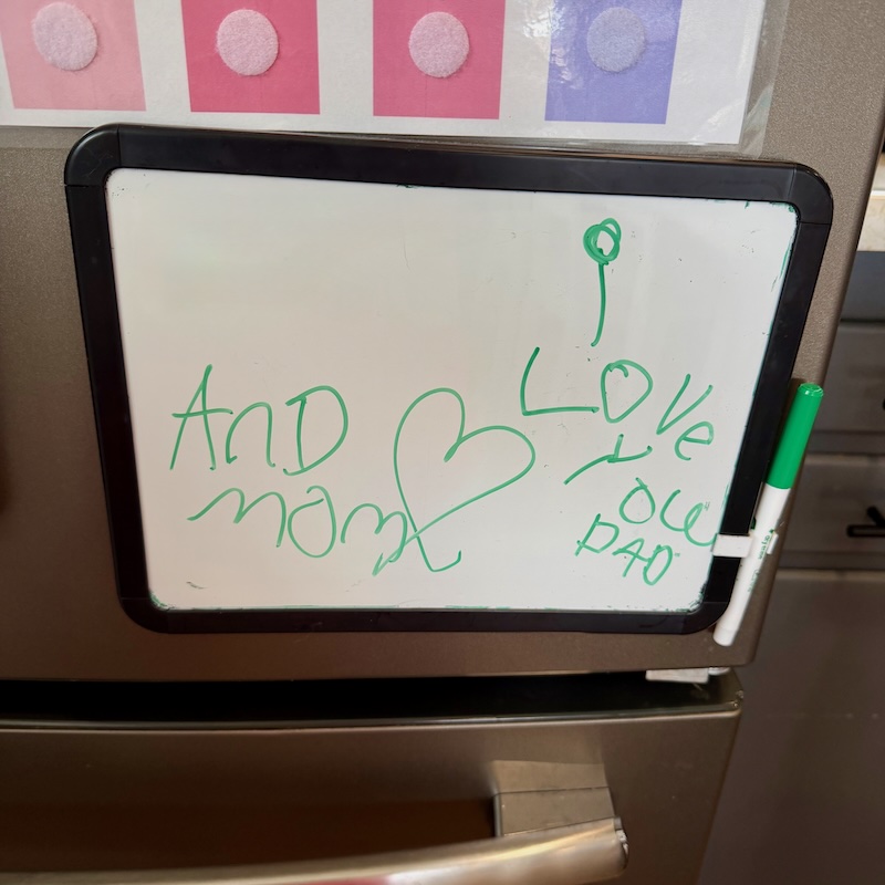 Mom and dad I love you note