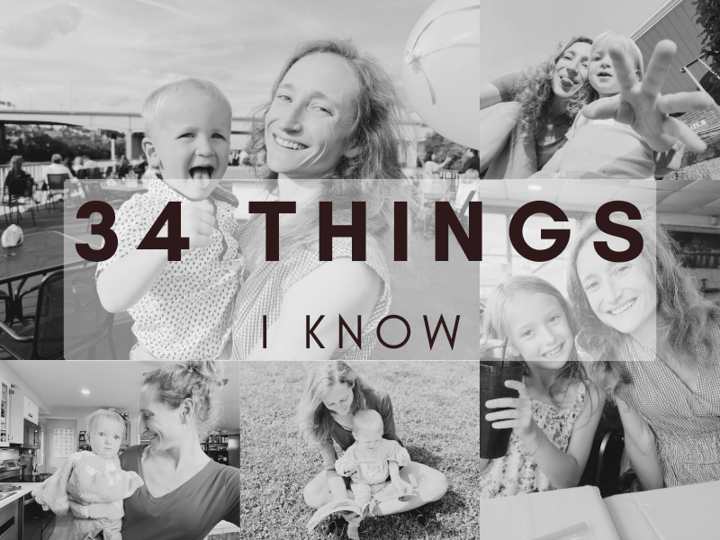 34 Things I know collage