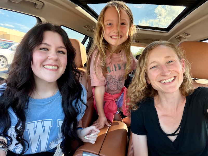 Girls selfie in car