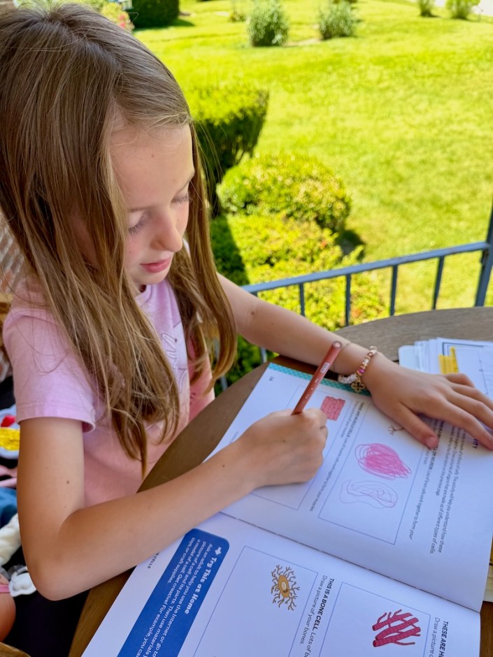 Girl doing schoolwork