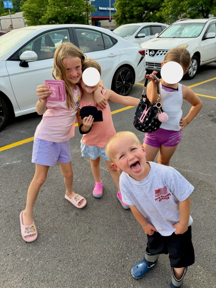 Kids in parking lot