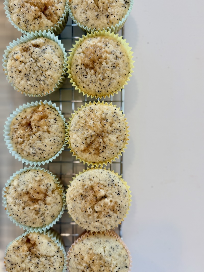 Lemon poppy seed muffins with lemon curd filling