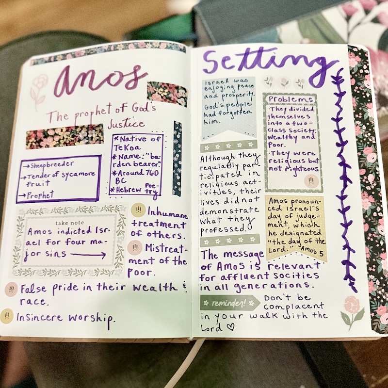 Amos Bible journaling pages