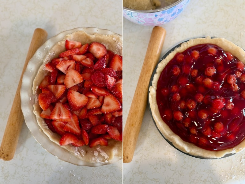 Cherry and strawberry pie