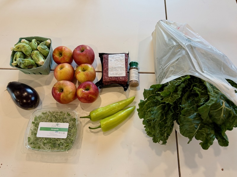 Farmer's Market produce, meat, and spices