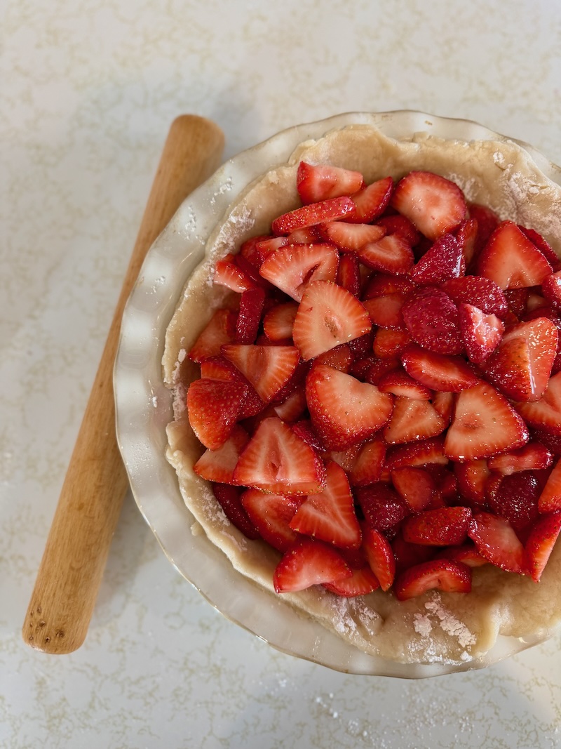 Strawberry pie before baking