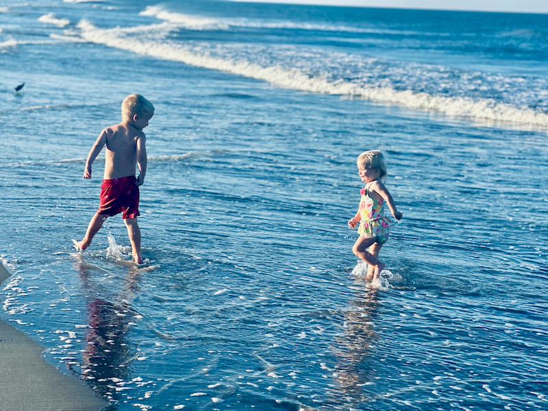 Kids in the ocean