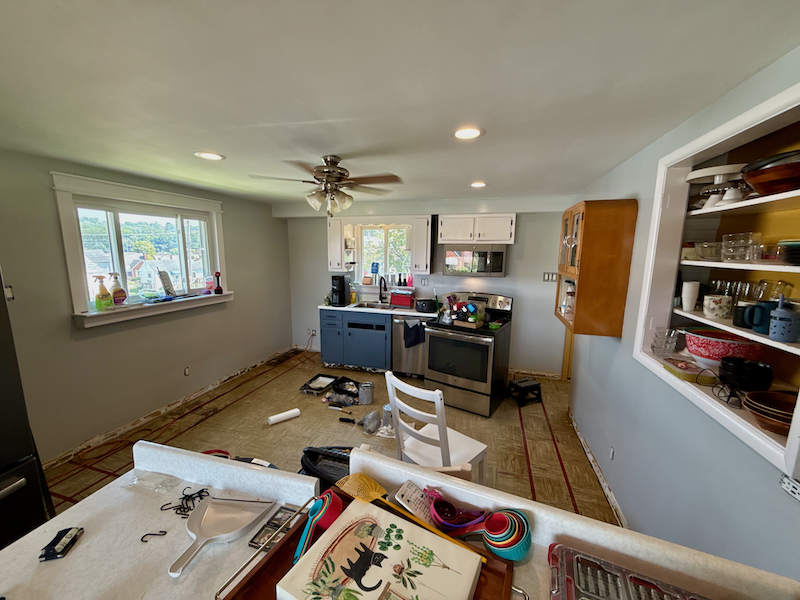Kitchen floor renovation before