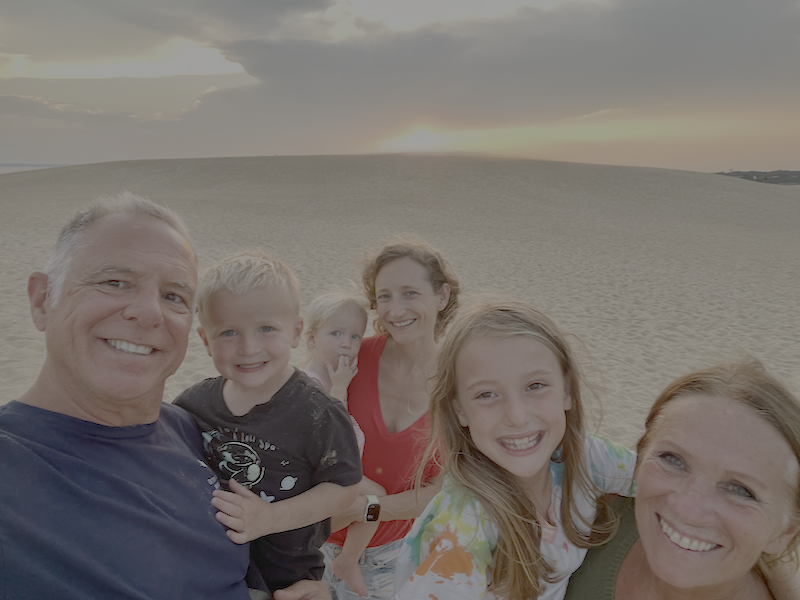 Grandparents with grandkids at Jockey's Ridge State Park
