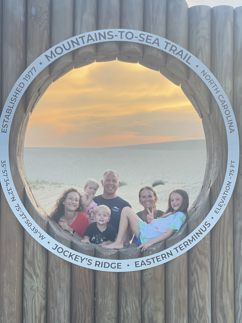 Family photo at Jockey's Ridge State Park