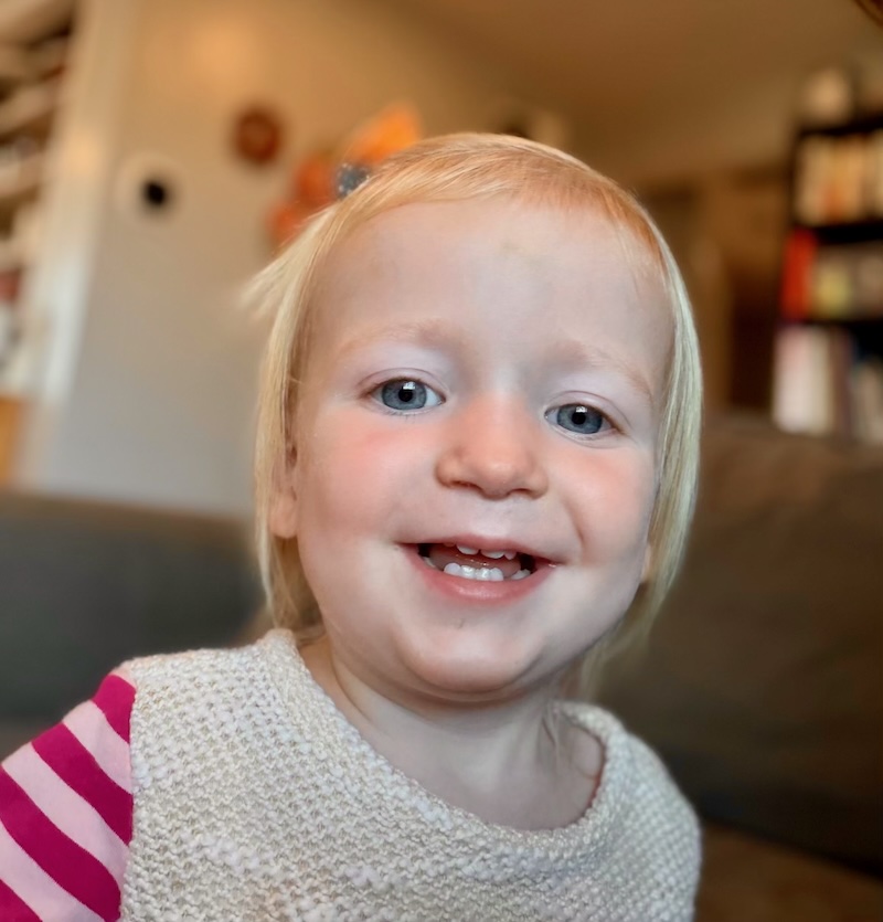 Toddler girl smiling